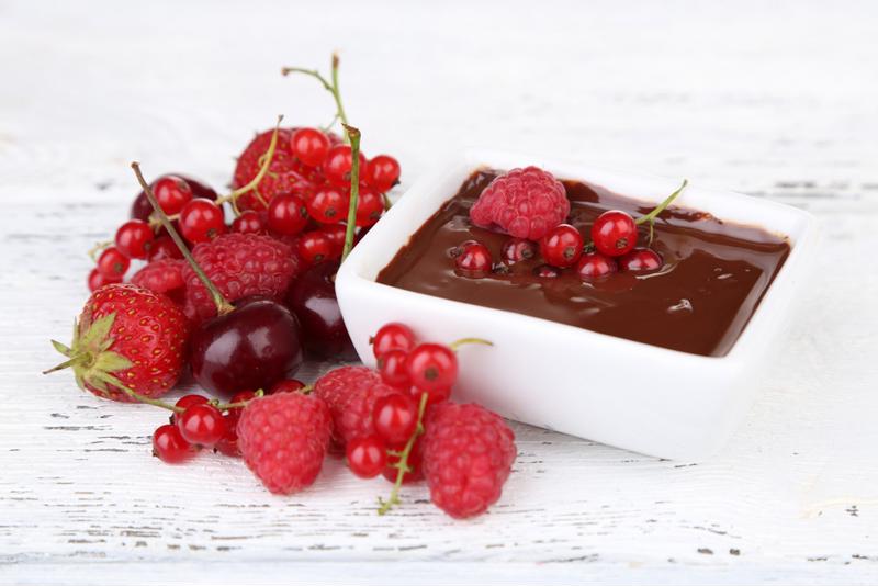 Cherry chocolate fondue makes a delicious and decadent dessert for your Valentine's Day party. 