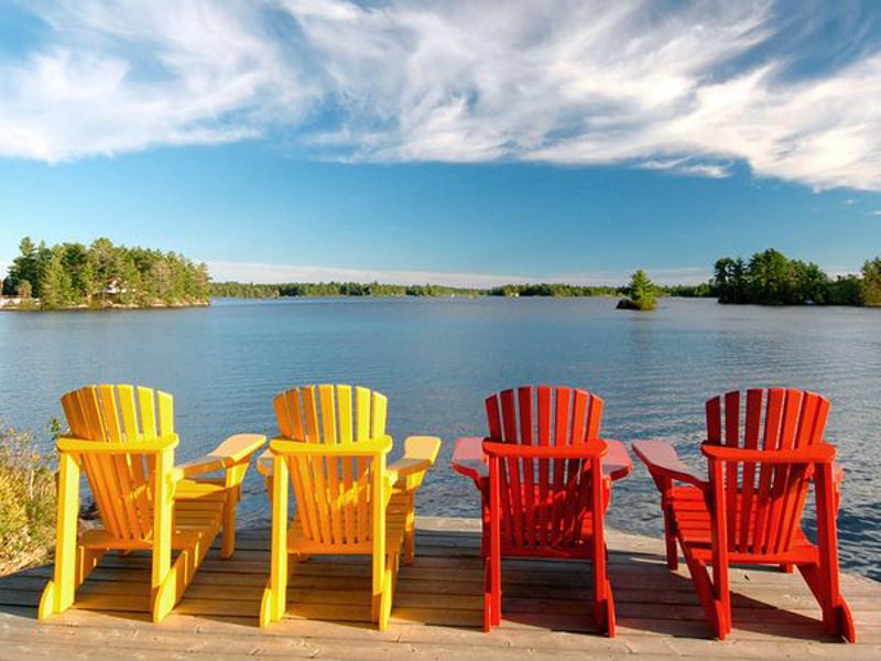 Chairs by lake.