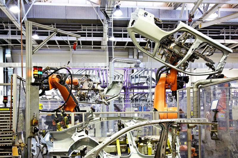 Robotic shop floor fixtures are common within the automotive industry.